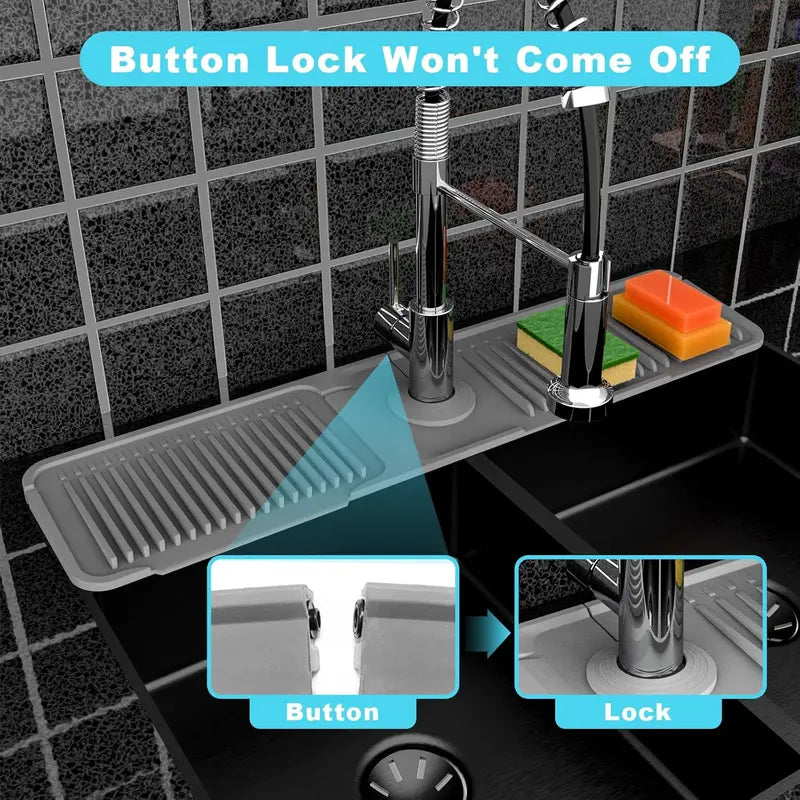 🎉AQA Foldable Faucet Splash Guard with Drainage – Easy to Use & Reusable