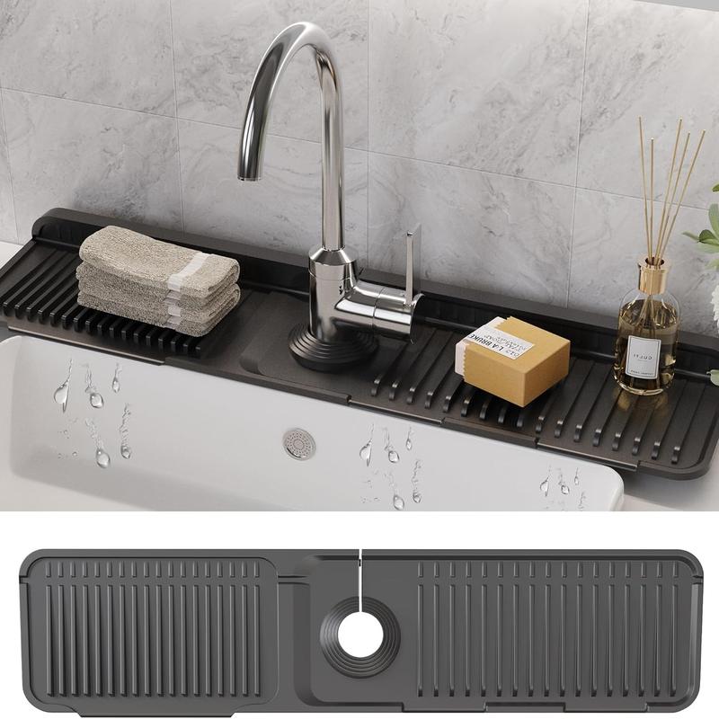 🎉AQA Foldable Faucet Splash Guard with Drainage – Easy to Use & Reusable