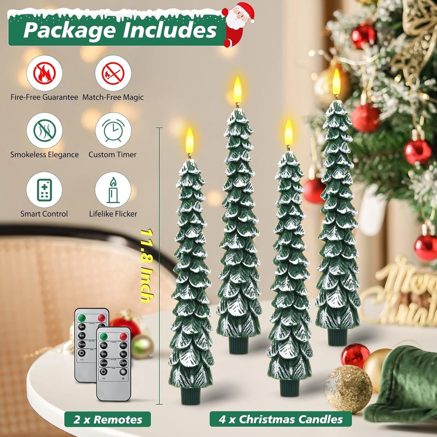 🛒Flameless Taper Candles, Set of 2