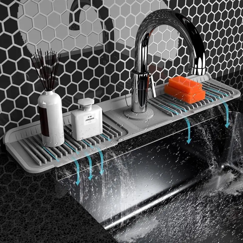 🎉AQA Foldable Faucet Splash Guard with Drainage – Easy to Use & Reusable