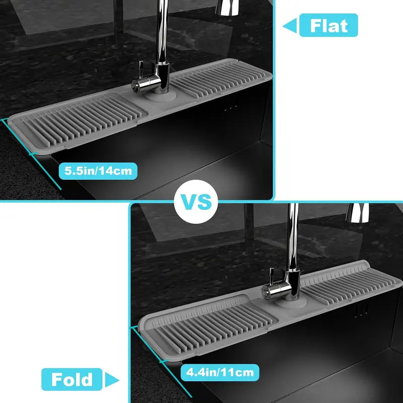 🎉AQA Foldable Faucet Splash Guard with Drainage – Easy to Use & Reusable